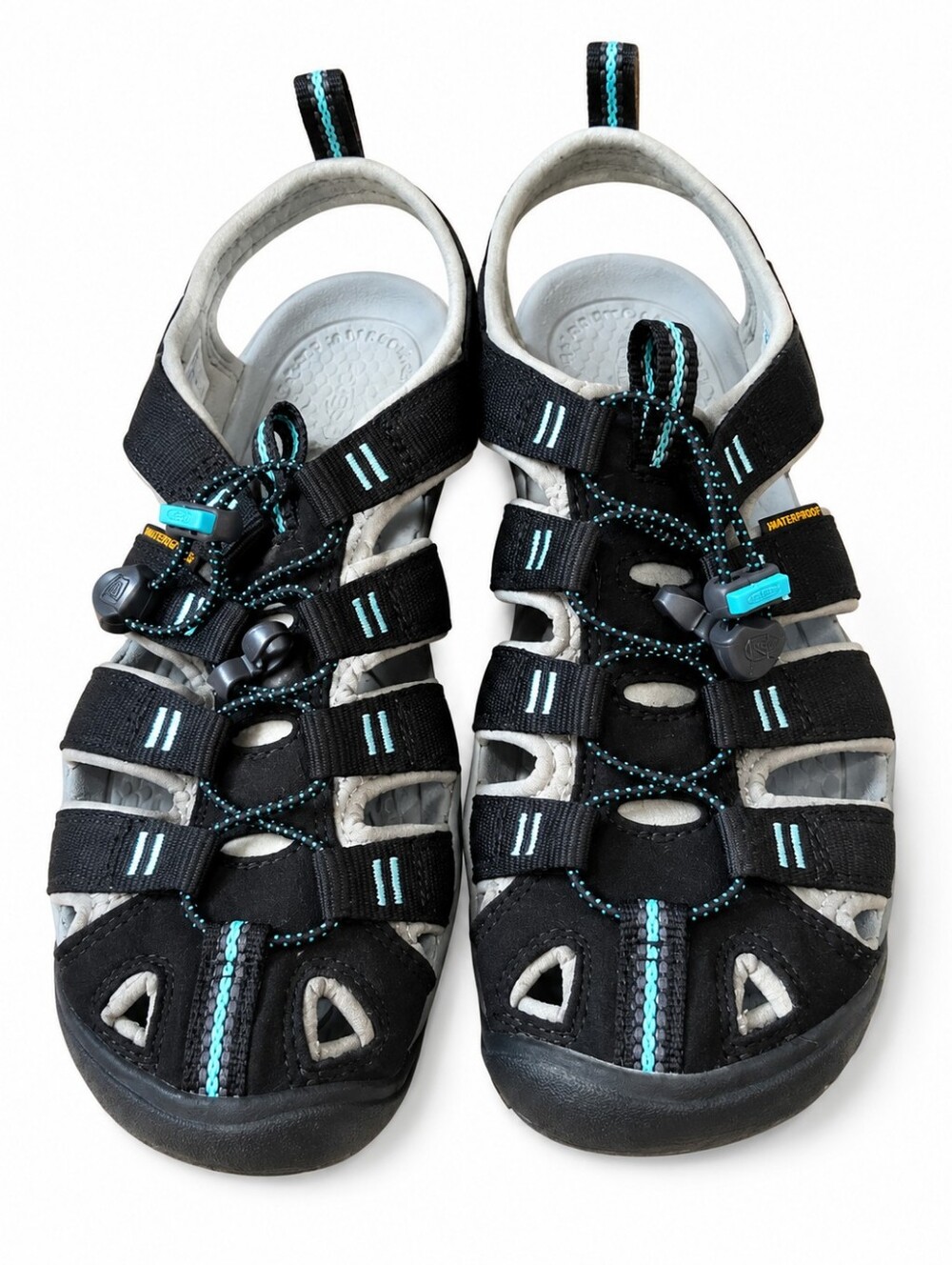 KEEN Newport H2 Women's Waterproof Sport Sandals Black/Blue Size 7 US EU 37.5